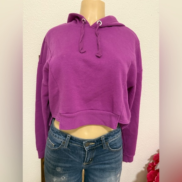 Wild Fable Purple Cropped Boxy Hoodie - Picture 1 of 3